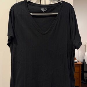 J. Crew Classic Black V-Neck Tee